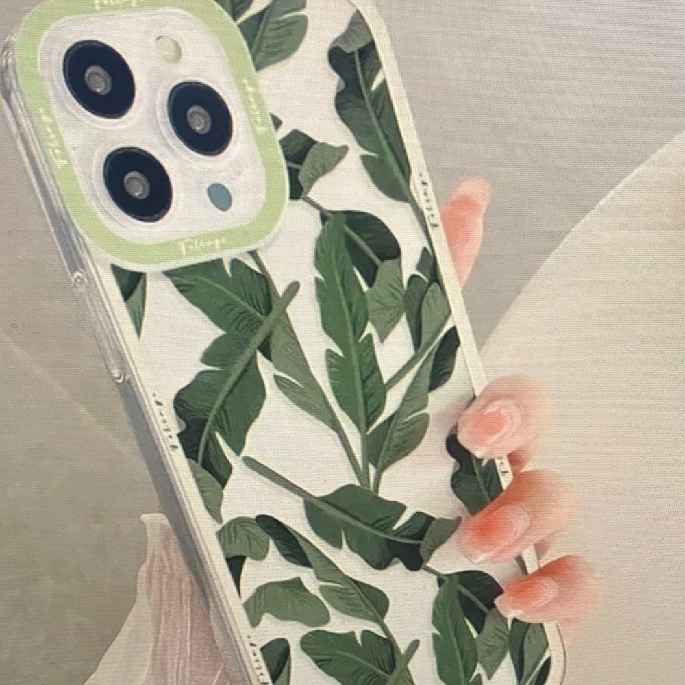 Tropical Leaf Phone Case - Green and White